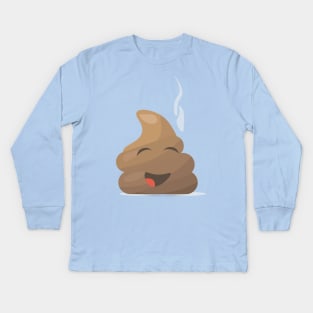 Funny Cute Poop Emoji Kids Long Sleeve T-Shirt